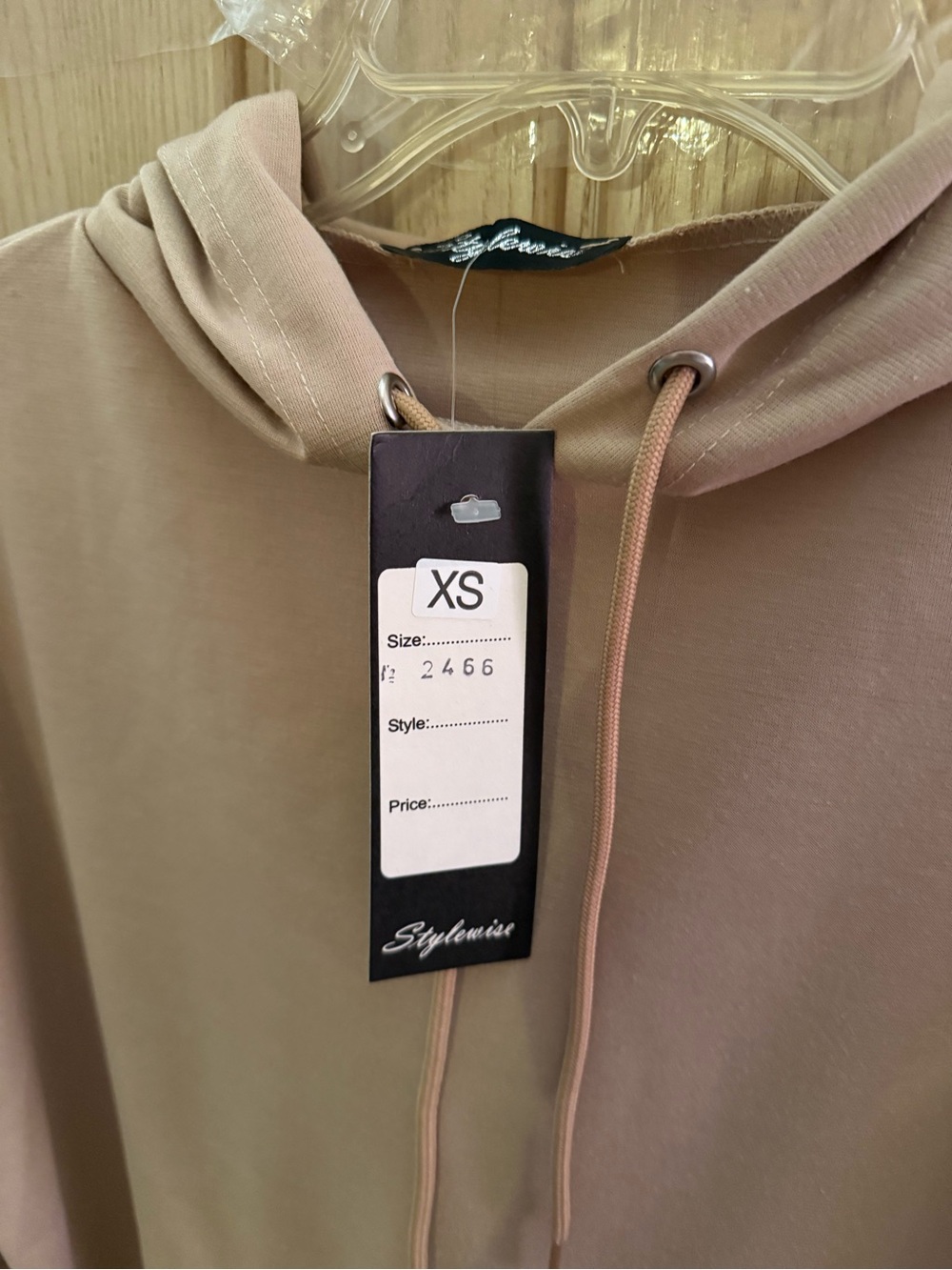 Women's Hooded Pullover Sweatshirt in beige - Picture 5 of 5